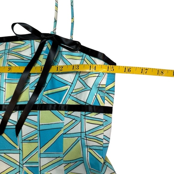 Vintage Becky & Max Y2K Dress Blue Green Size 4 Empire Waist Babydoll Artsy - Picture 5 of 8